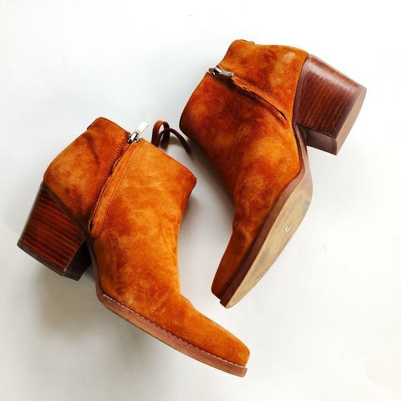 Sam Edelman Walden Brown Suede Booties Womens Size 9M Ankle Boots - Picture 2 of 8